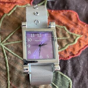 Narmi Silver and Purple Men's Watch new battery and watch band